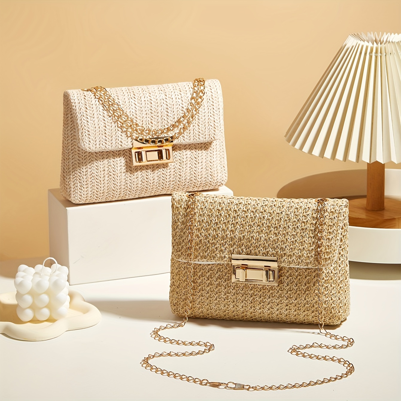Luxury Designer Bags Ysl - Woven Straw Handwoven Women's Shoulder Bag,