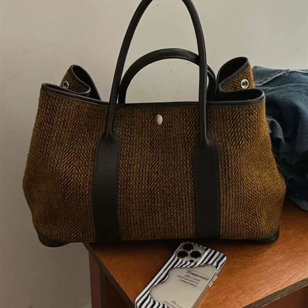 Luxury Bags For Travel - JIAERDI Retro Weave Tote Bag Women