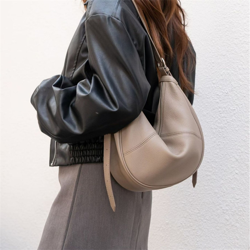 Luxury Bags Supplier - BURMINSA Luxury Genuine Leather Soft Hobo