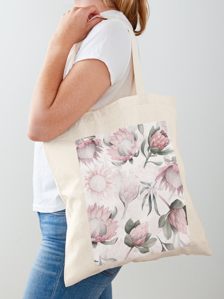 Luxury Bags Hand Painted - Hand Painted Protea Watercolor Botanical Garden