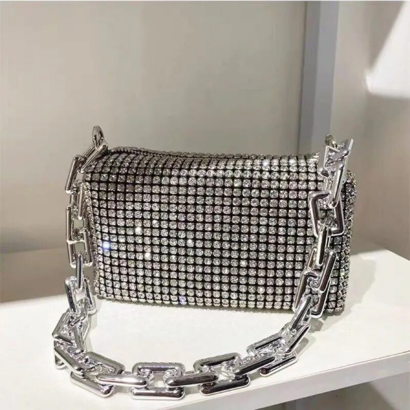 Allover Rhinestone Bucket Bag, - Luxury Designer Bags Ysl recension och pris