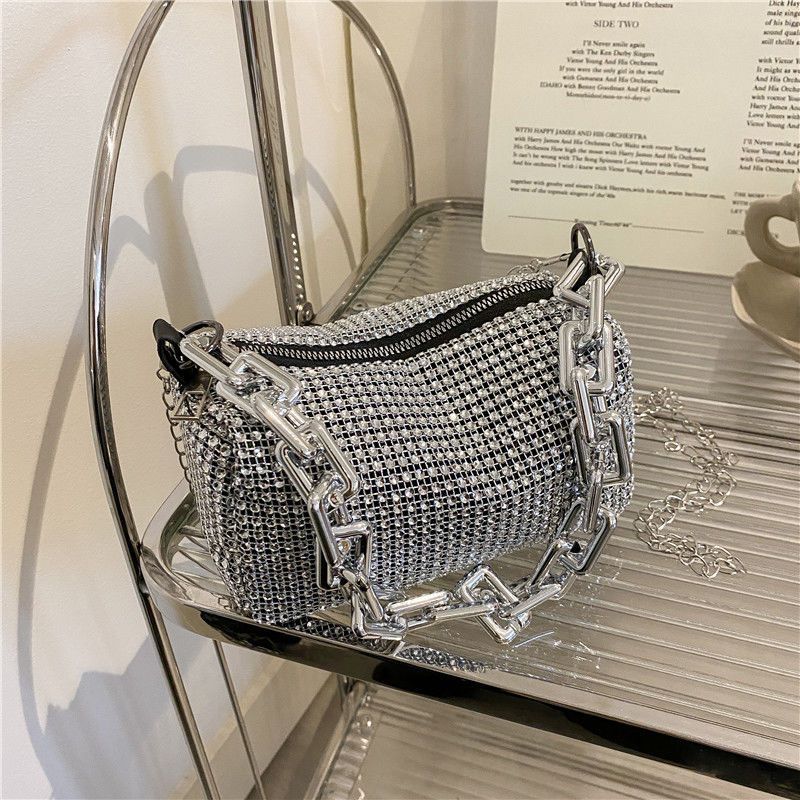 Allover Rhinestone Bucket Bag, - Luxury Designer Bags Ysl recension och pris
