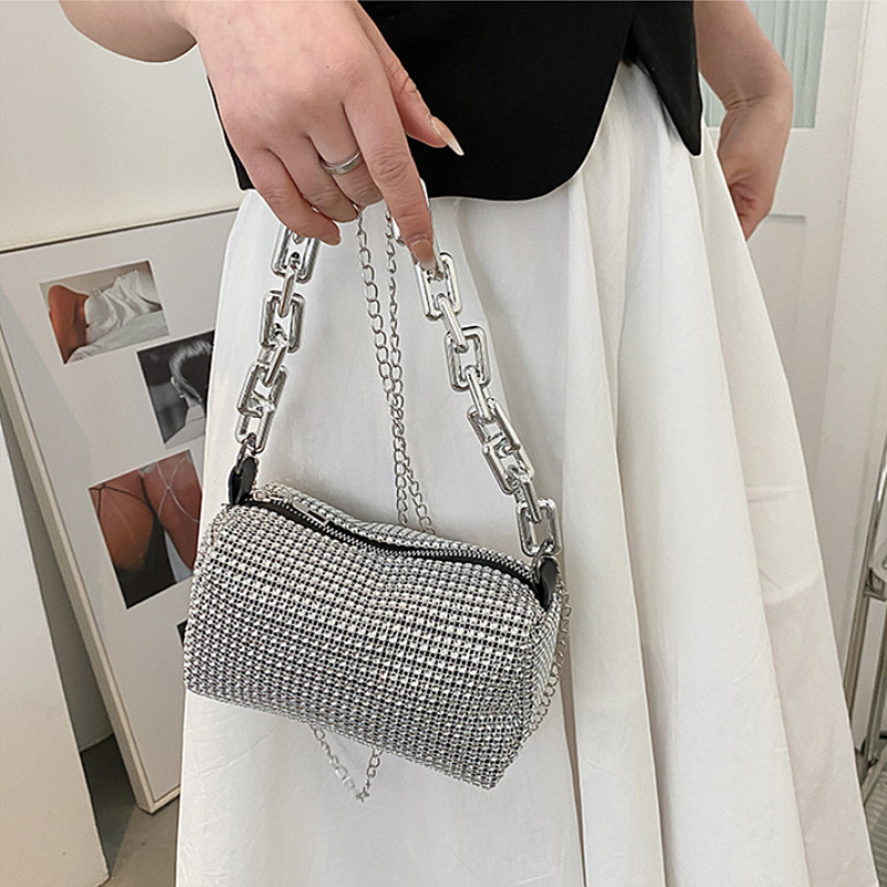 Allover Rhinestone Bucket Bag, - Luxury Designer Bags Ysl recension och pris