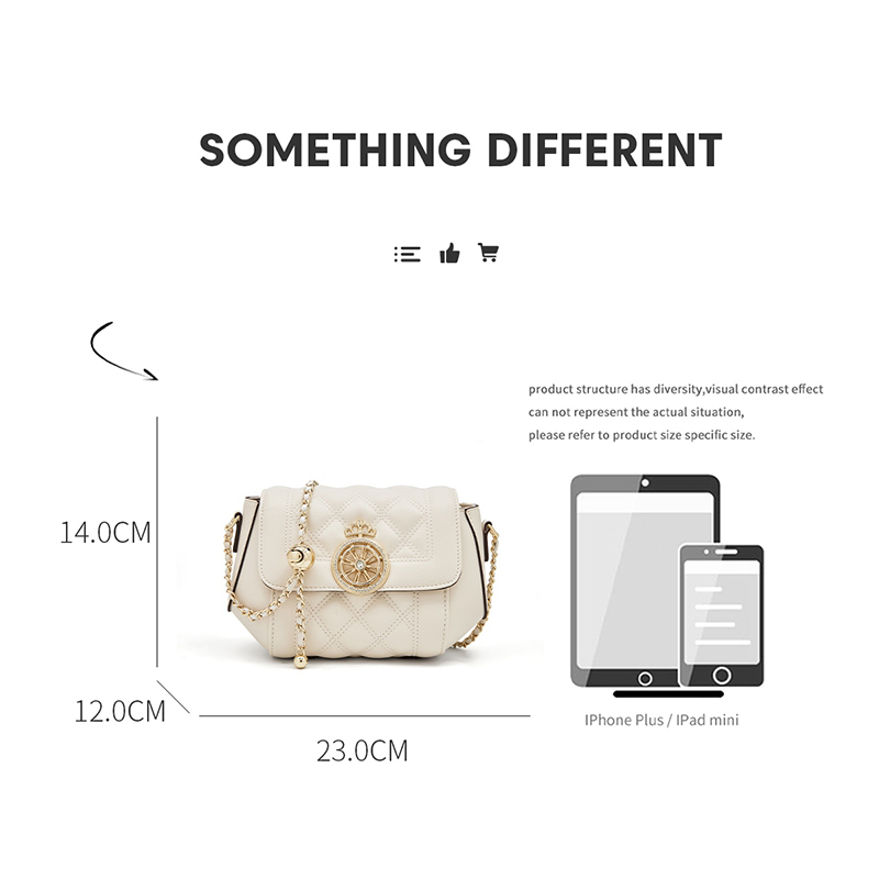 FOXER Elegant Women's White Qu - Chain Crossbody Quilted recension och pris