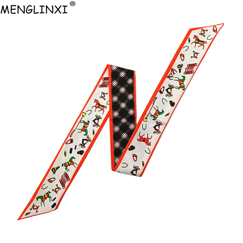 Horse Plaid Skinny Scarf Women - Luxury Bags Casual recension och pris