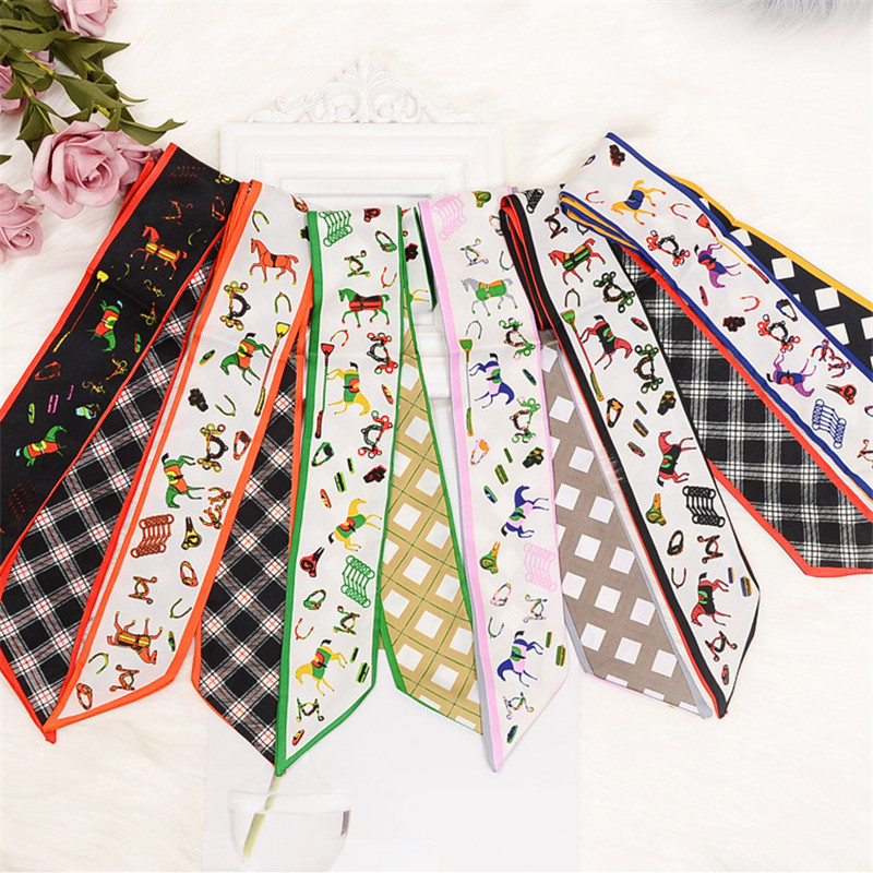 Horse Plaid Skinny Scarf Women - Luxury Bags Casual recension och pris