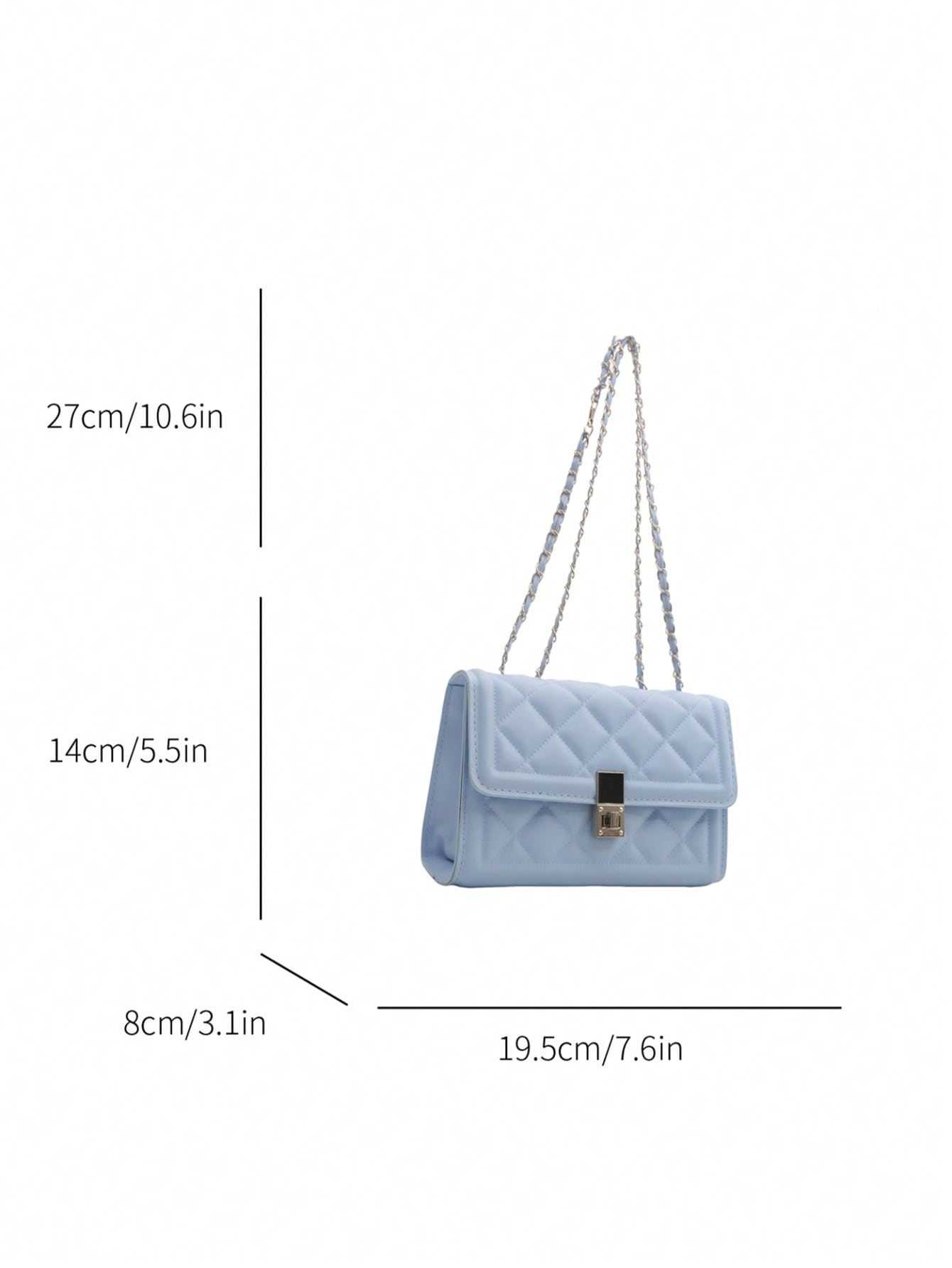 Fashionable Solid Color Quilte - Chain Crossbody Quilted recension och pris