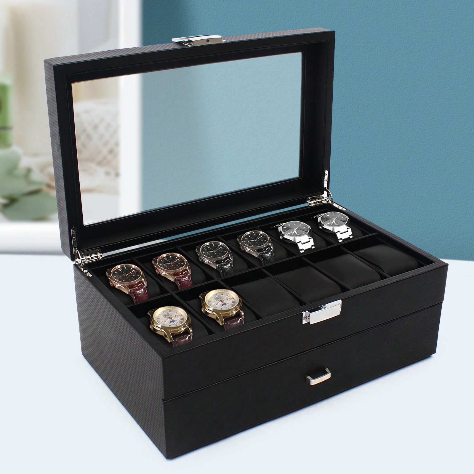 24 Slot Men Watch Display Case - Luxury Bags & Leather Repair Of Atlanta recension och pris