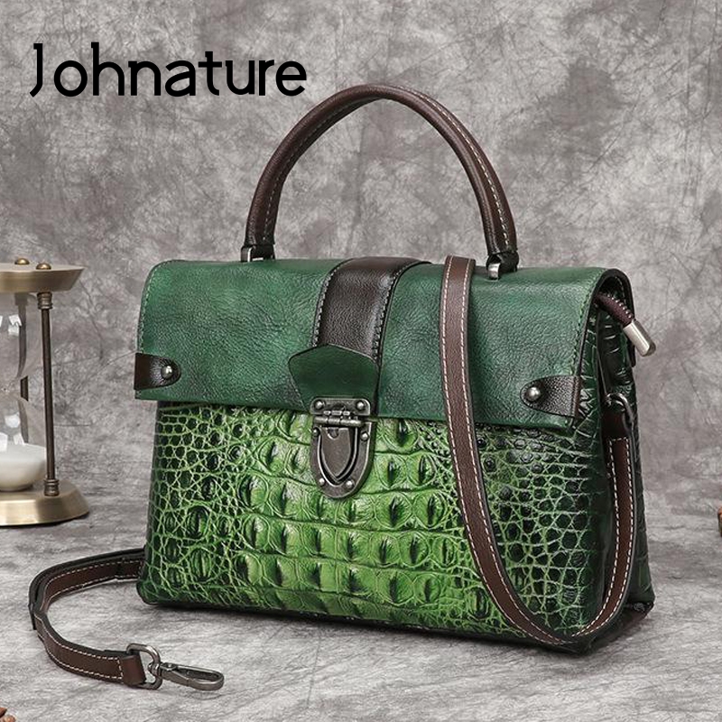 Johnature Retro Alligator Patt - Luxury Bags Hand Painted recension och pris