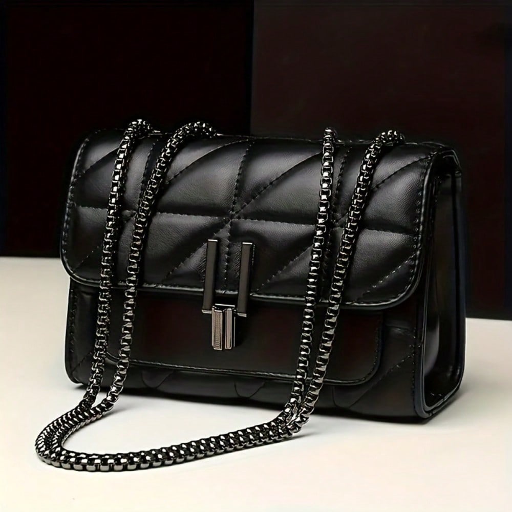 LEATVOOK Elegant Black Quilted - Chain Crossbody Quilted recension och pris