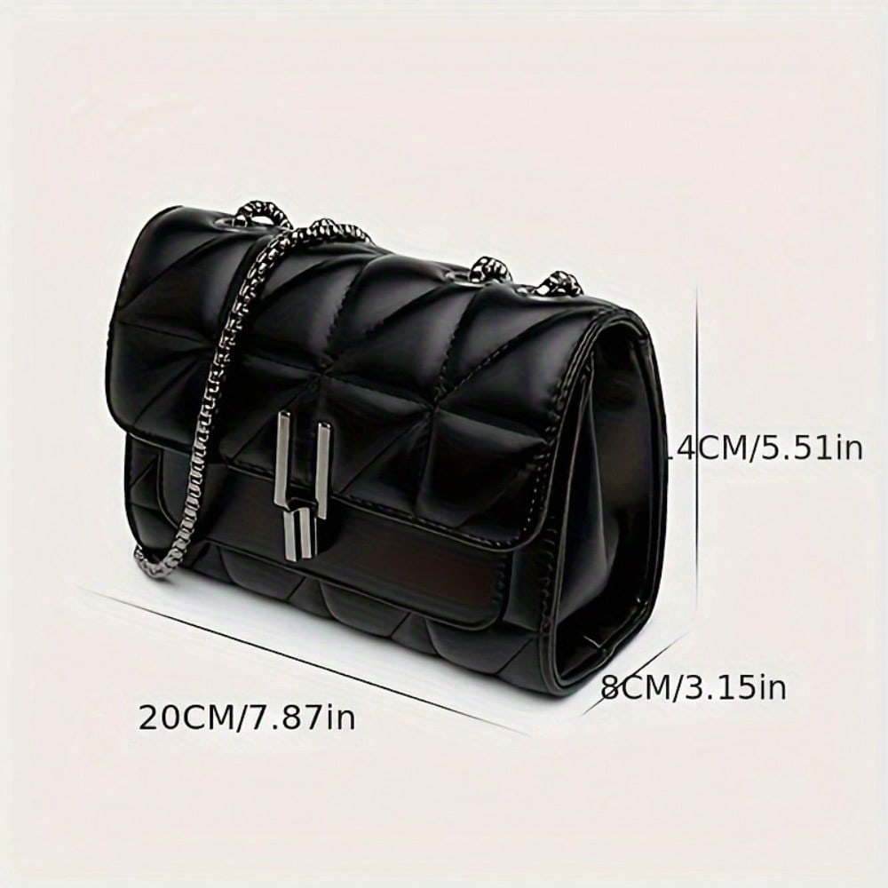 LEATVOOK Elegant Black Quilted - Chain Crossbody Quilted recension och pris
