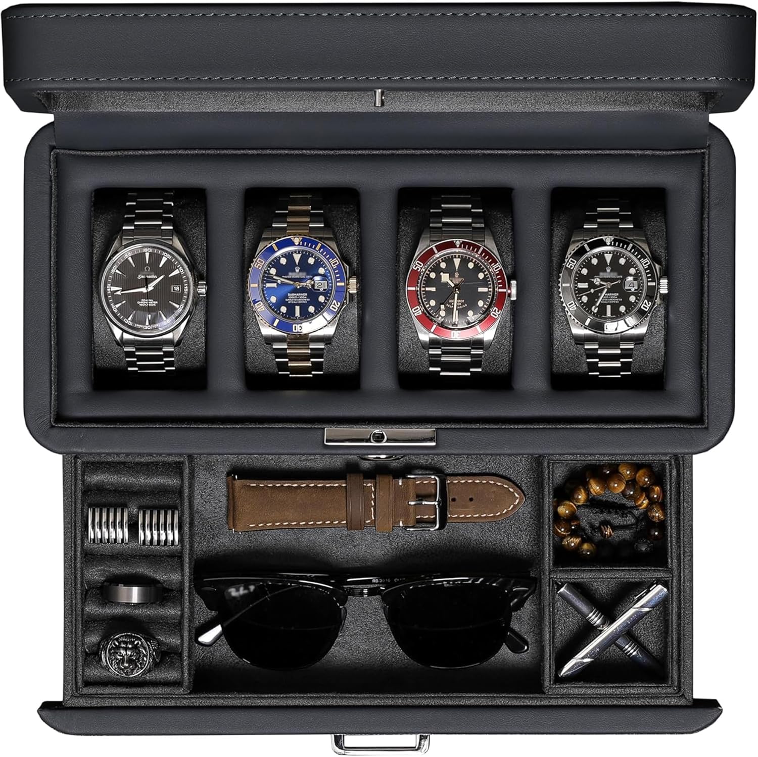 Luxury 4-Slot Watch Box with V - Luxury Bags & Leather Repair Of Atlanta recension och pris