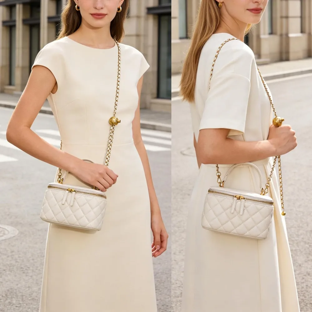 Soft Lambskin Leather Crossbod - Chain Crossbody Quilted recension och pris
