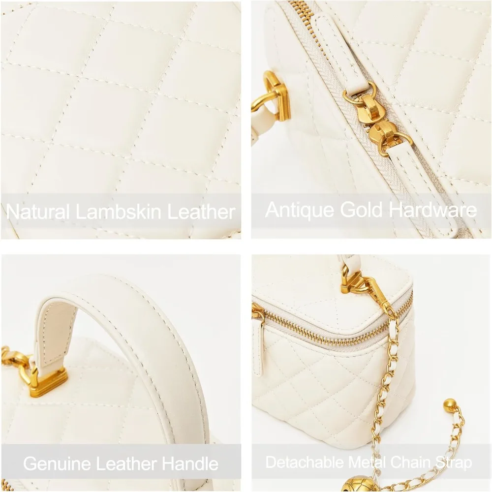 Soft Lambskin Leather Crossbod - Chain Crossbody Quilted recension och pris