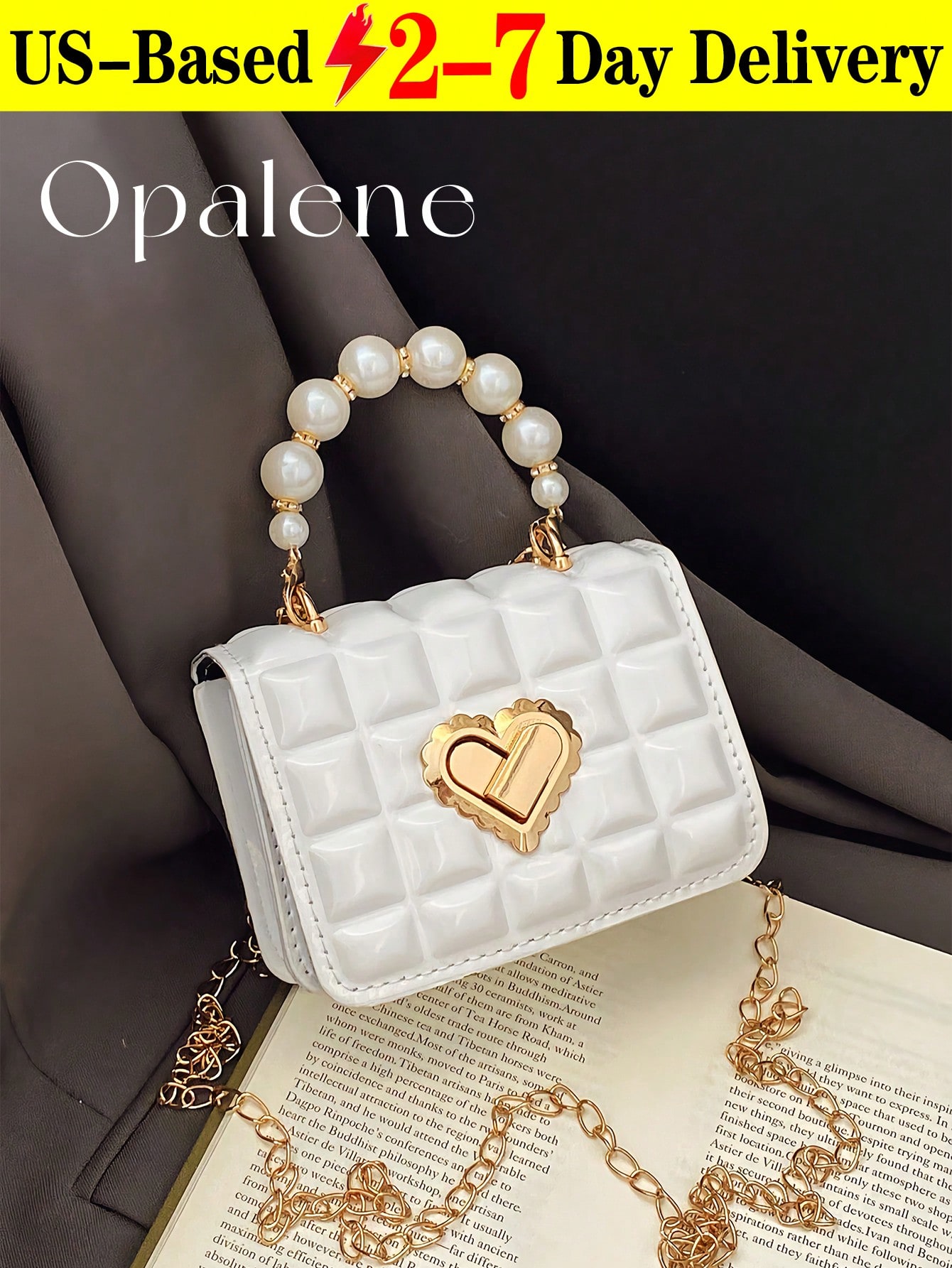 Mini Faux Pearl Embellished Qu - Chain Crossbody Quilted recension och pris