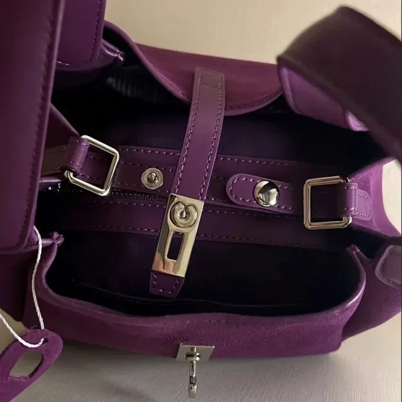 Luxury Suede Bucket Bag With S - Luxury Bags With Silver Hardware recension och pris